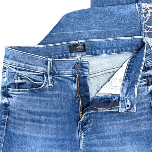 MOTHER The Mid Rise Dazzler Ankle Fray Denim Jeans We The Animals Wash Size 27 - Picture 7 of 14